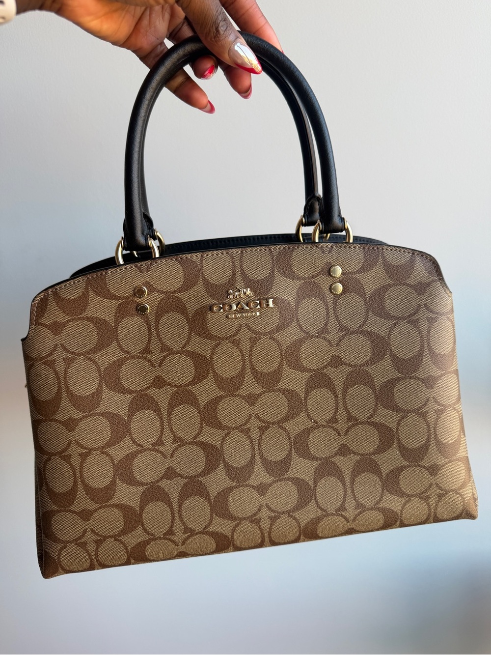 Coach Brown Signature Lillie CarryAll Bag | Purse